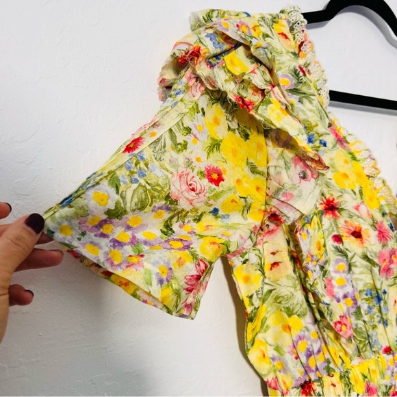 LoveShackFancy Floral Yellow and Pink Dress - S - Picture 5 of 12